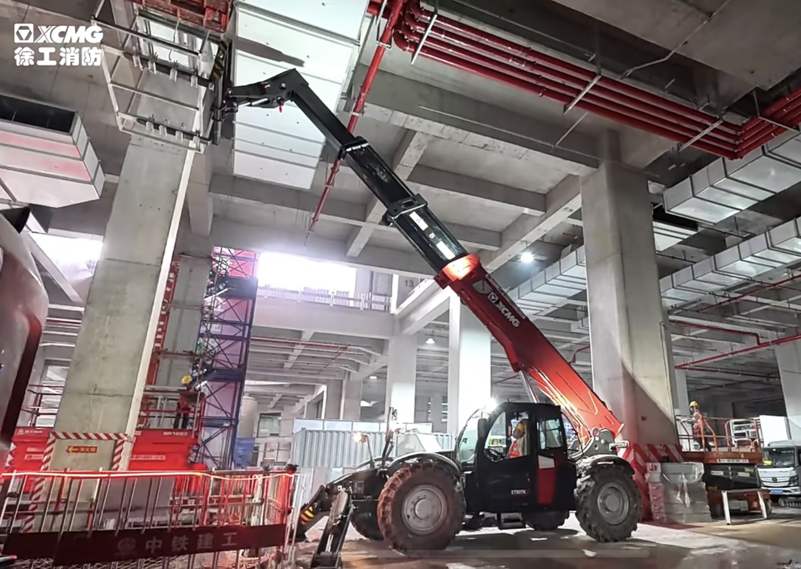 客户用了都说好！jbo竞博XT5017K伸缩臂叉装车施工纪实