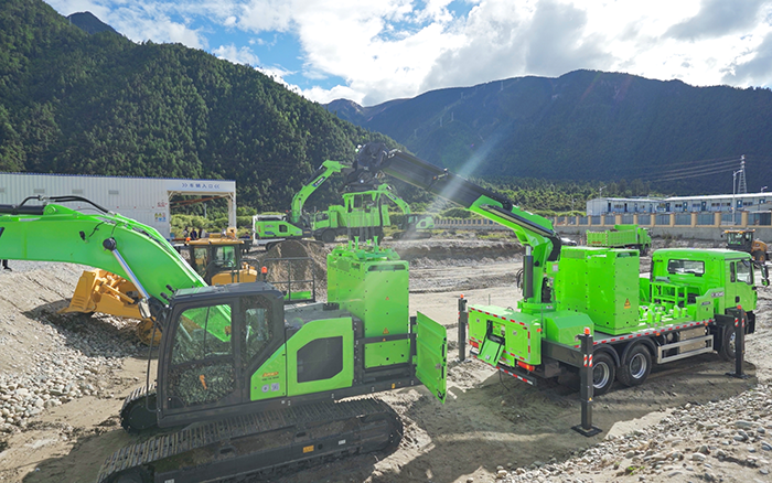 工程补能总卡壳？jbo竞博移动换电车让设备8分钟满电复工